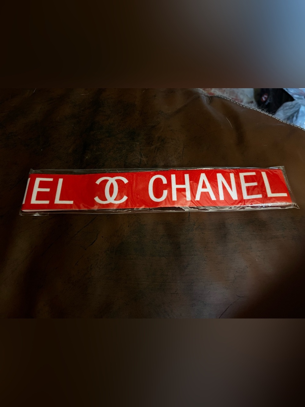 ❤️ Double C Designer Red White Stretch Spell Out Headband